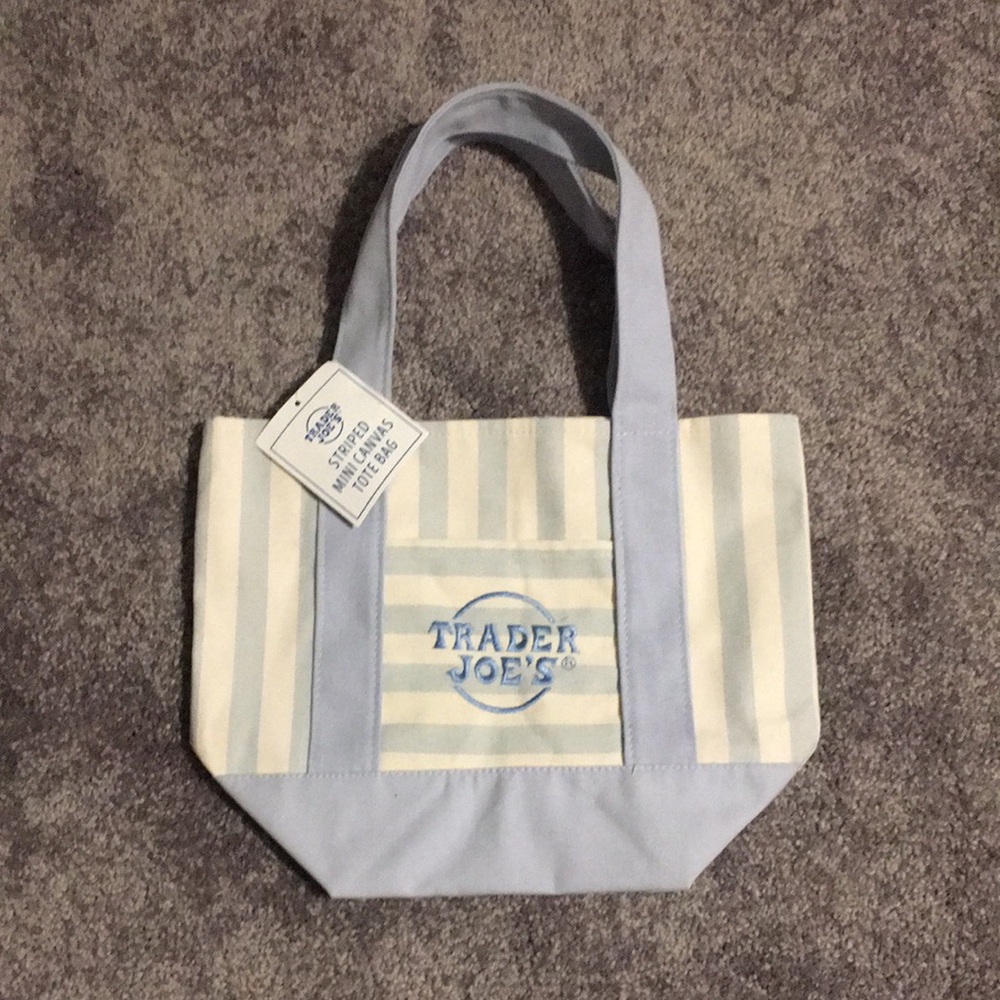 Trader Joe’s Striped Mini Canvas Tote Bag